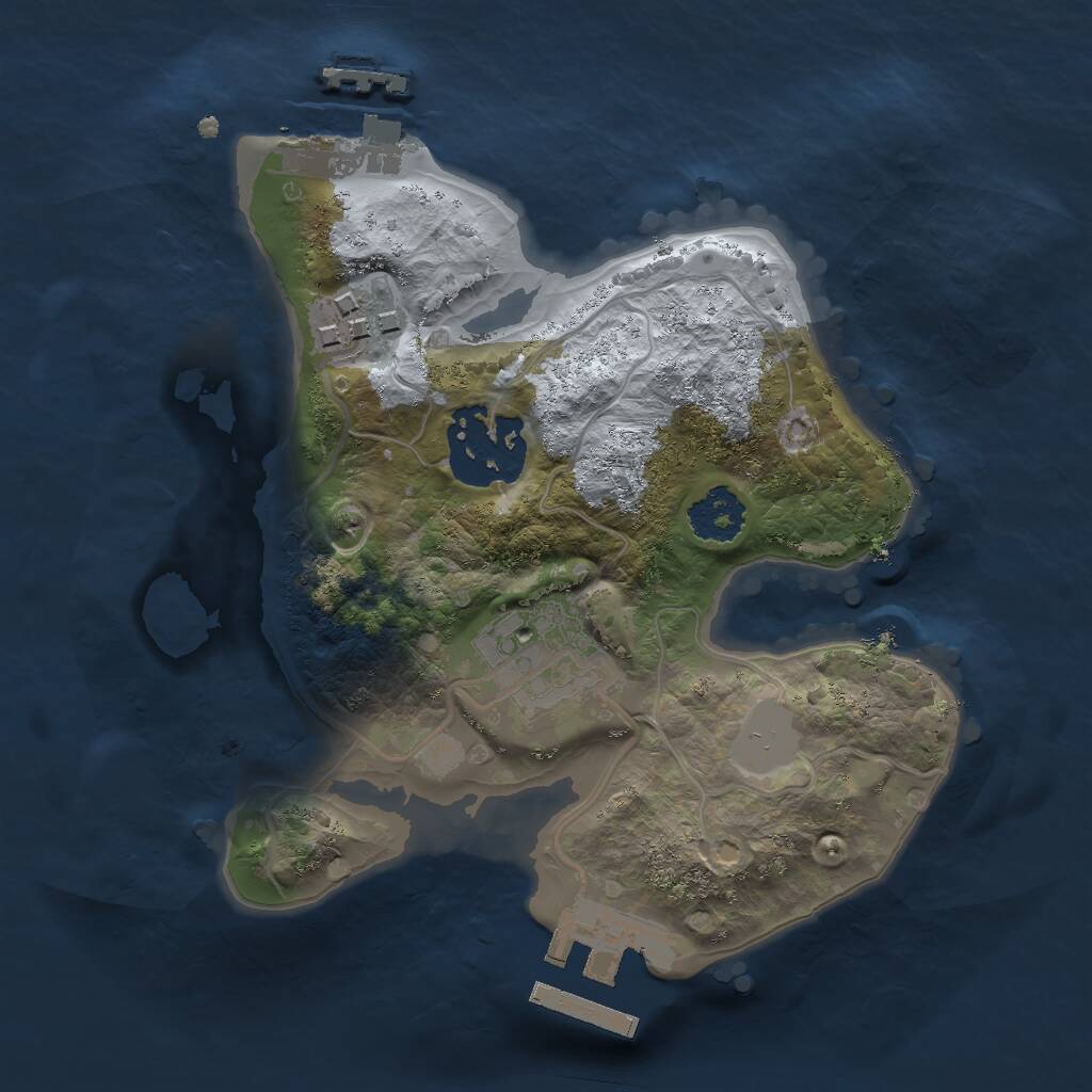 Rust Map: Procedural Map, Size: 2000, Seed: 370787070, 6 Monuments