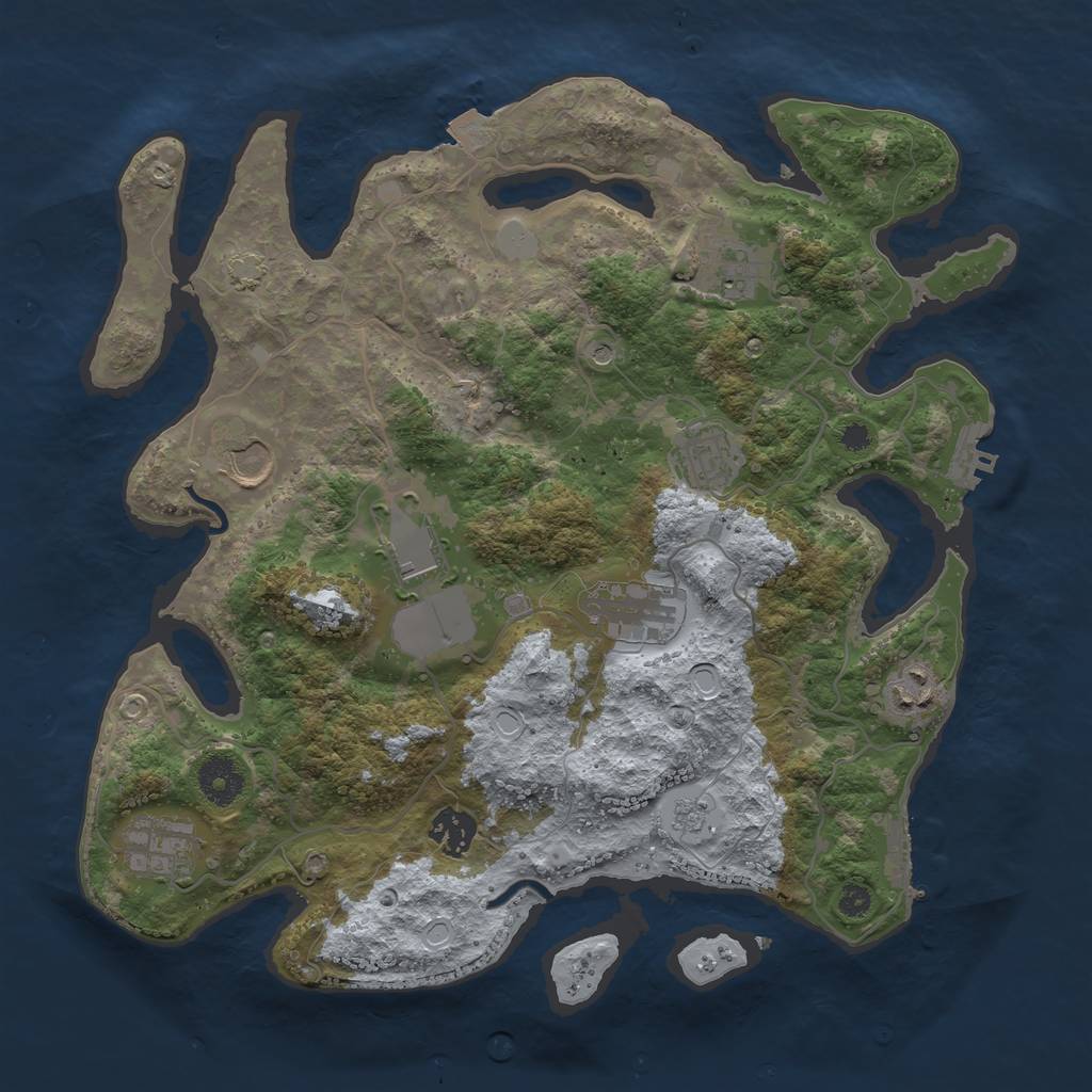 Rust Map: Procedural Map, Size: 3500, Seed: 1631536853, 16 Monuments