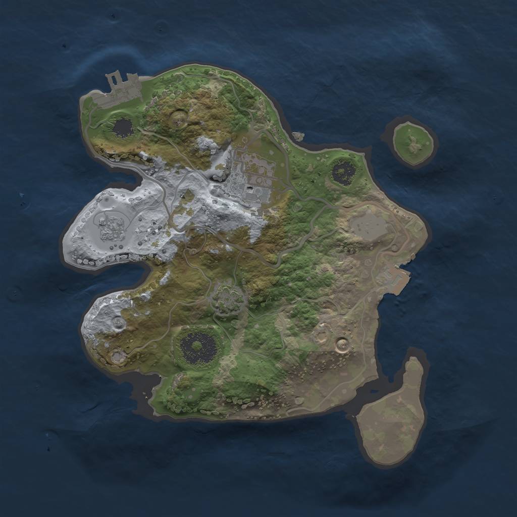 Rust Map: Procedural Map, Size: 2250, Seed: 6, 7 Monuments