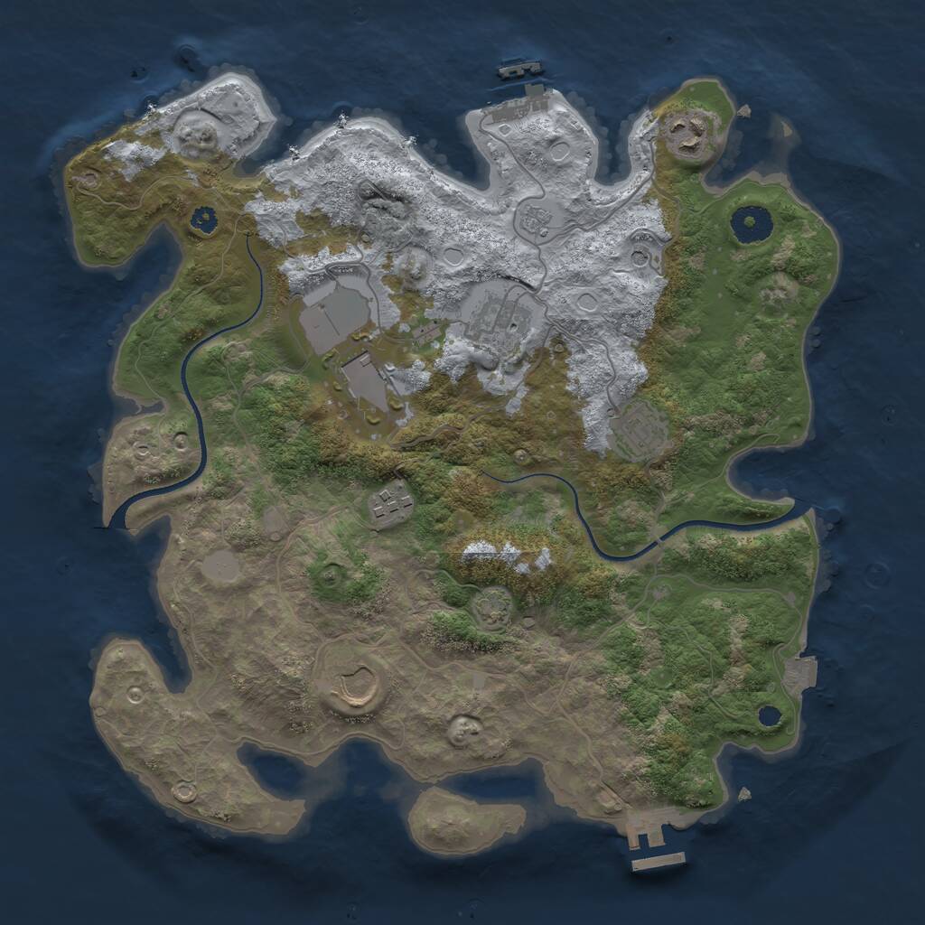 Rust Map: Procedural Map, Size: 3500, Seed: 63176980, 12 Monuments