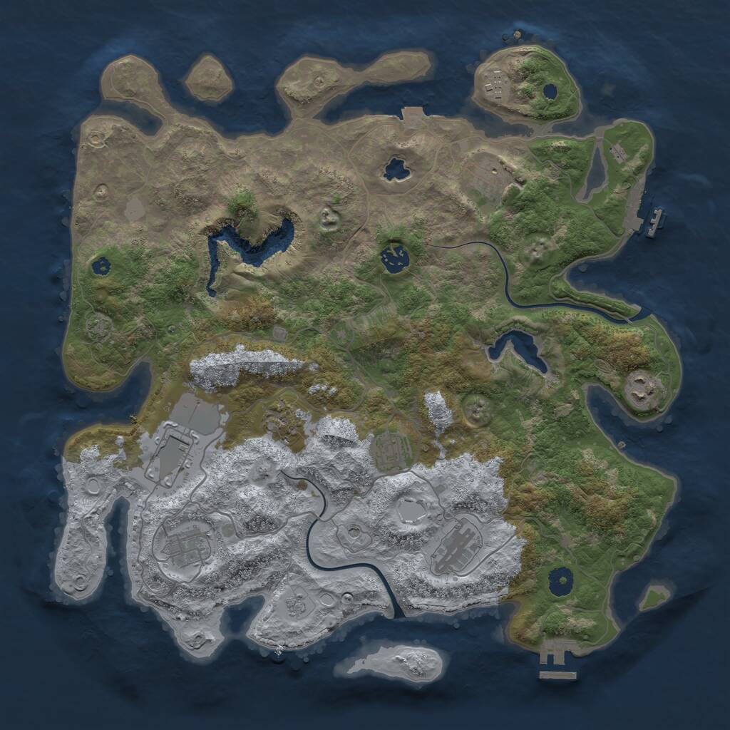 Rust Map: Procedural Map, Size: 4000, Seed: 994818301, 15 Monuments