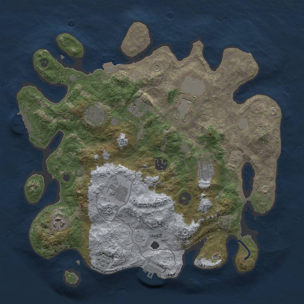 Rust Map: Procedural Map, Size: 3500, Seed: 2117527737, 16 Monuments