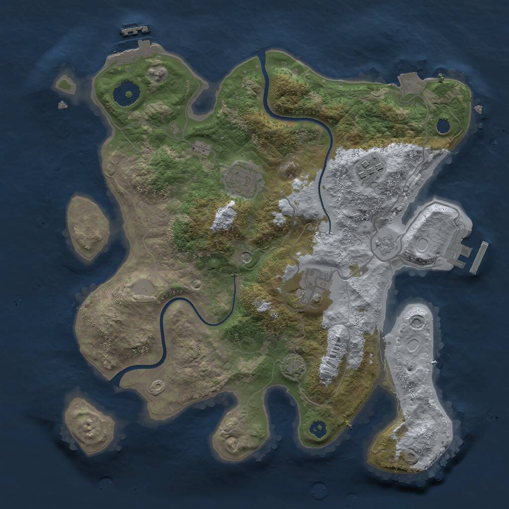 Rust Map: Procedural Map, Size: 3000, Seed: 1846938900, 9 Monuments