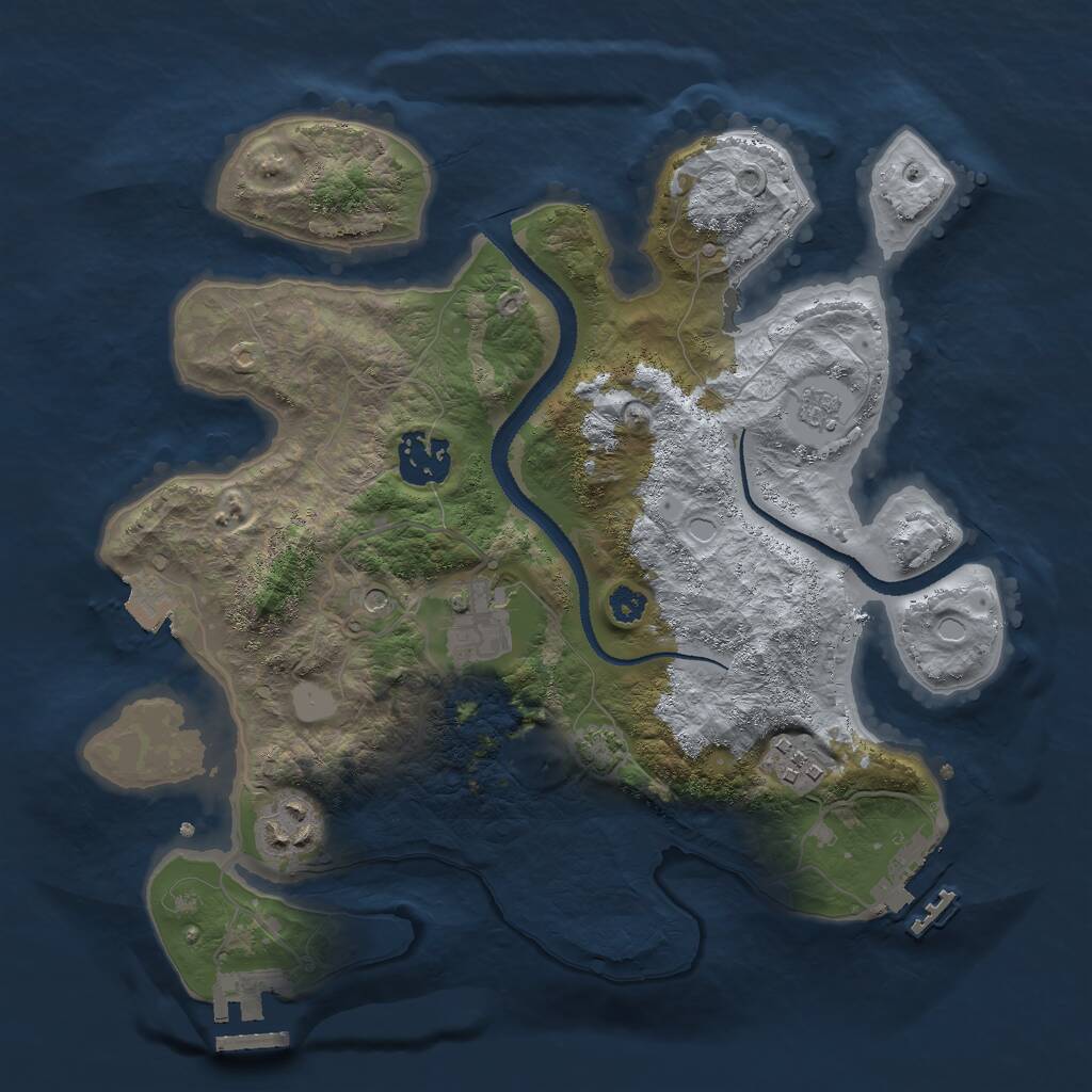 Rust Map: Procedural Map, Size: 3000, Seed: 1448558238, 10 Monuments