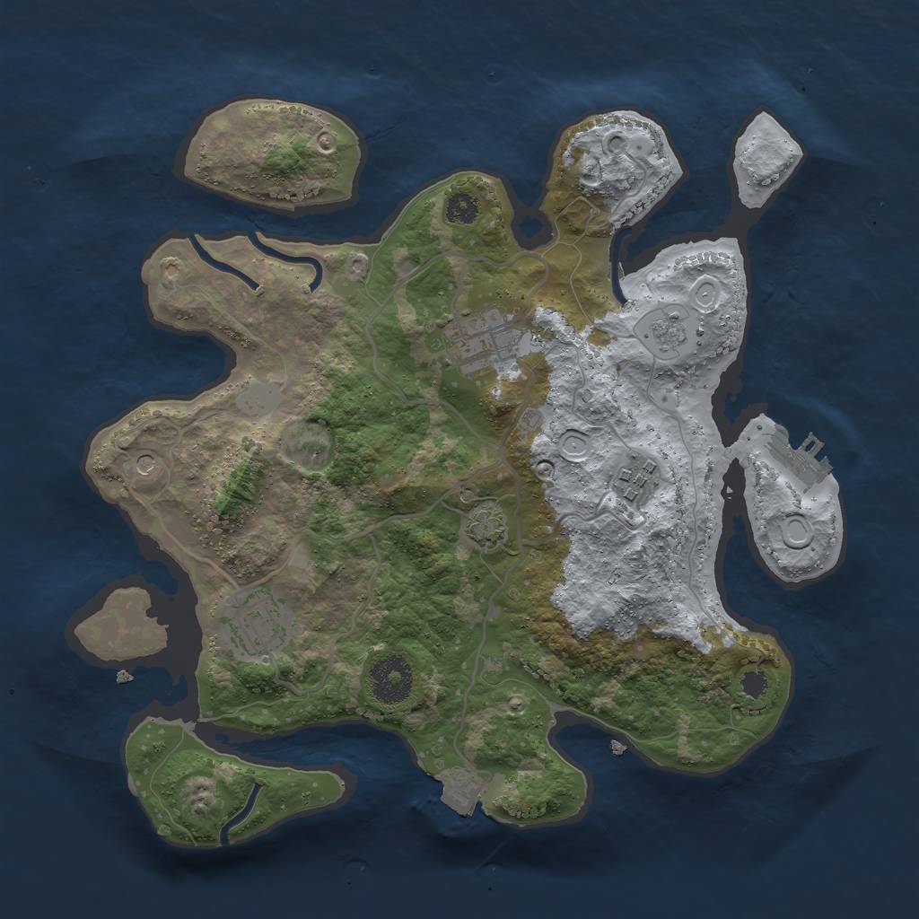 Rust Map: Procedural Map, Size: 3000, Seed: 1448558238, 10 Monuments