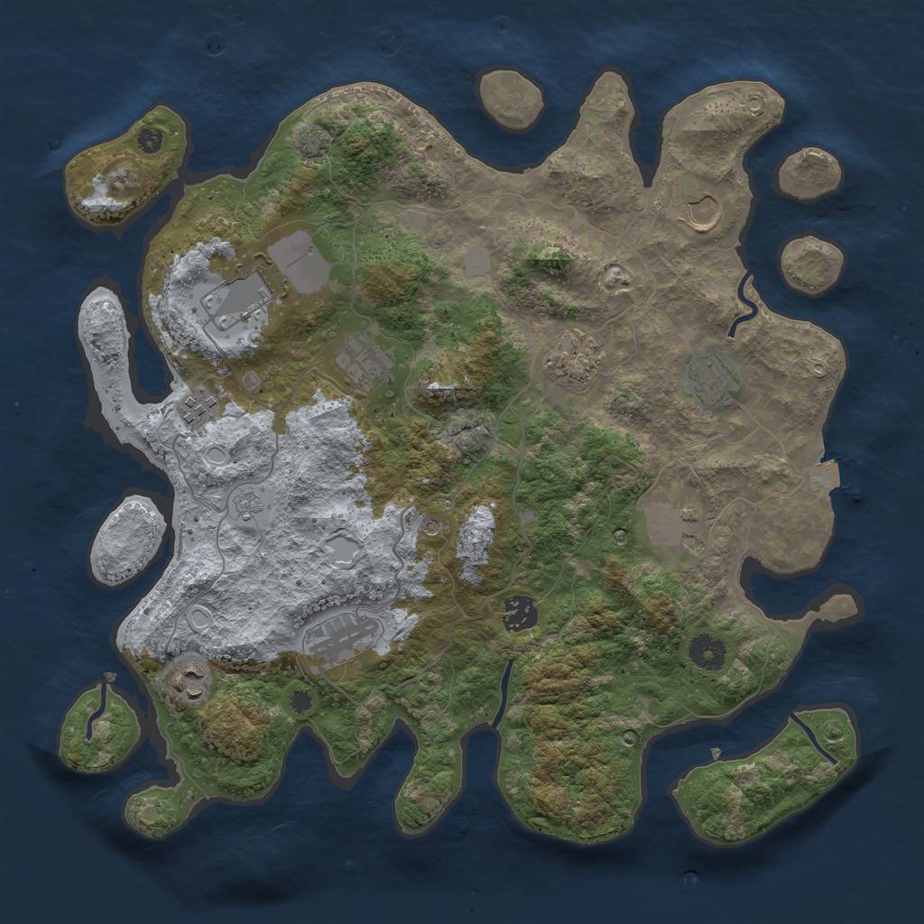 Rust Map: Procedural Map, Size: 3800, Seed: 1543433076, 16 Monuments
