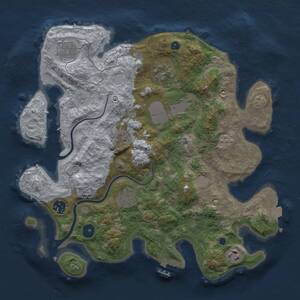 Thumbnail Rust Map: Procedural Map, Size: 3500, Seed: 256287002, 13 Monuments