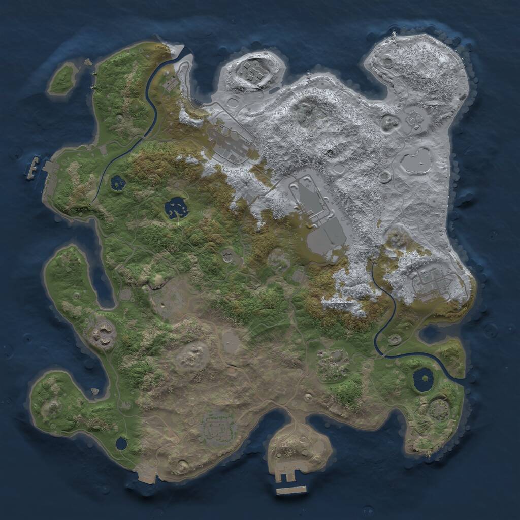 Rust Map: Procedural Map, Size: 3500, Seed: 137871025, 15 Monuments