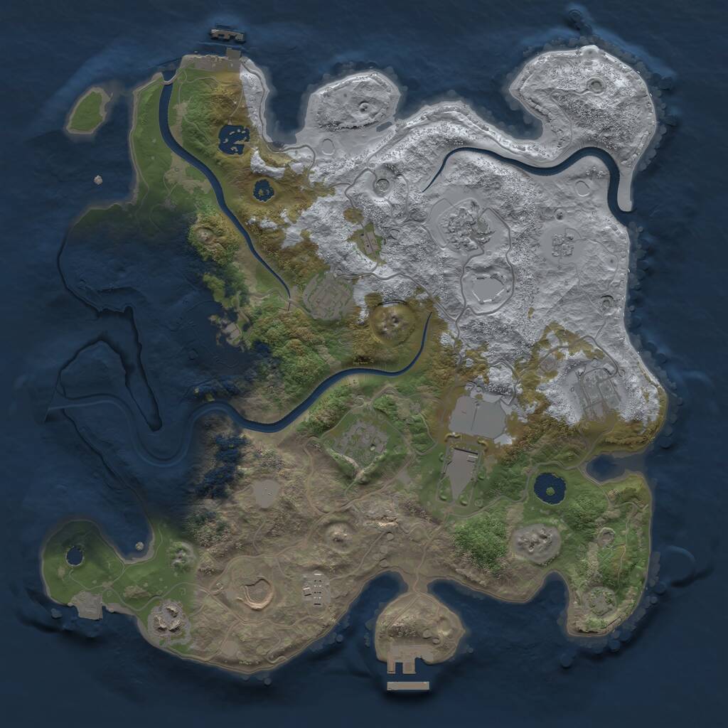 Rust Map: Procedural Map, Size: 3500, Seed: 137871025, 16 Monuments