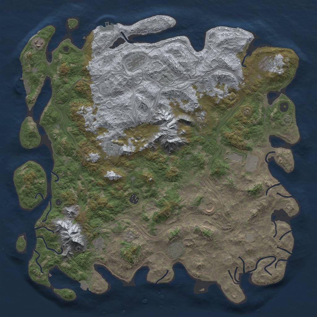 Rust Map: Procedural Map, Size: 5000, Seed: 163316510, 19 Monuments