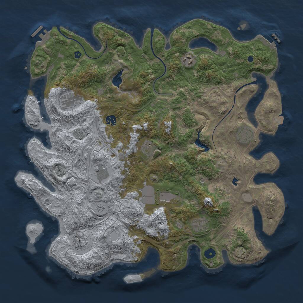Rust Map: Procedural Map, Size: 4250, Seed: 1806775942, 16 Monuments