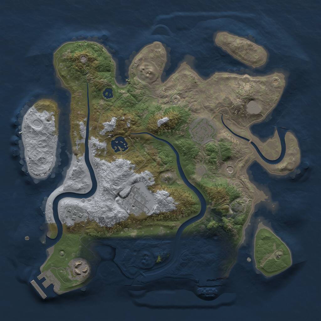Rust Map: Procedural Map, Size: 3000, Seed: 75653716, 10 Monuments