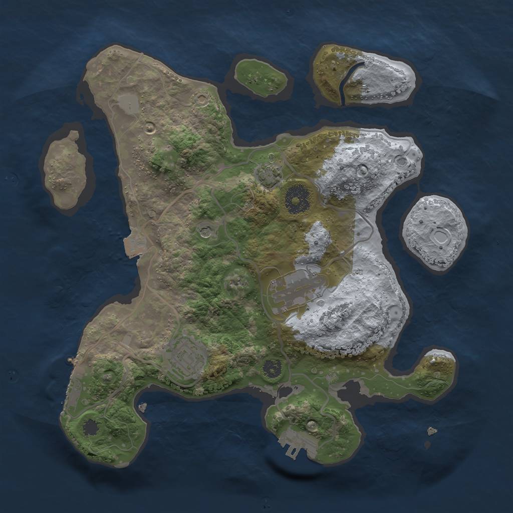 Rust Map: Procedural Map, Size: 2800, Seed: 1687532524, 9 Monuments