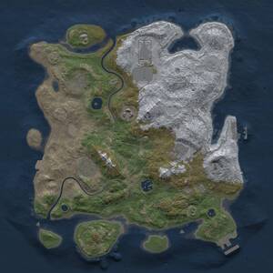 Thumbnail Rust Map: Procedural Map, Size: 3500, Seed: 393748620, 12 Monuments