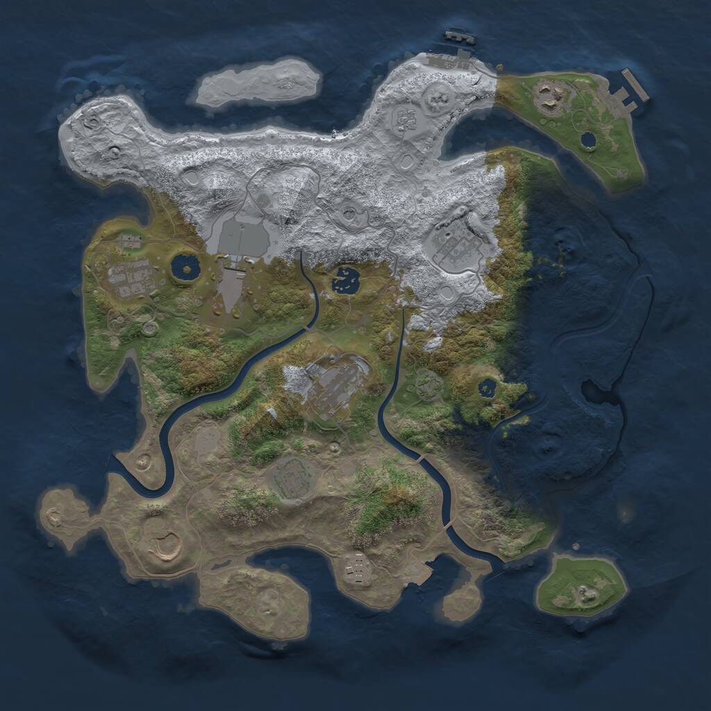 Rust Map: Procedural Map, Size: 3800, Seed: 1394156577, 15 Monuments