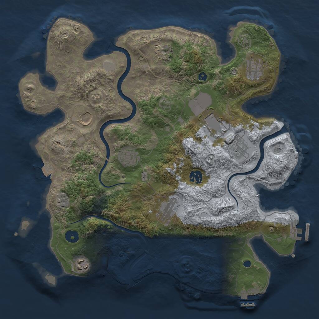 Rust Map: Procedural Map, Size: 3600, Seed: 11912, 15 Monuments