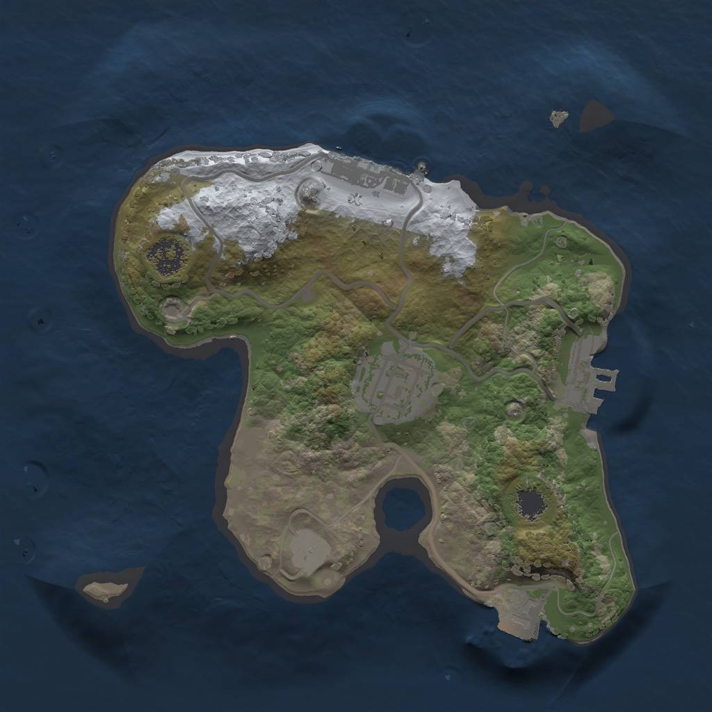 Rust Map: Procedural Map, Size: 2000, Seed: 164167318, 6 Monuments