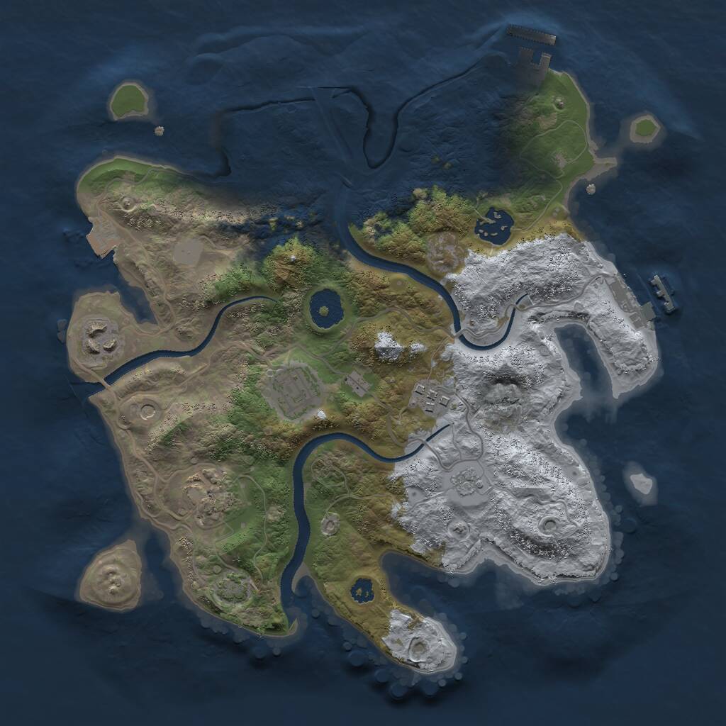 Rust Map: Procedural Map, Size: 3000, Seed: 34789236, 11 Monuments