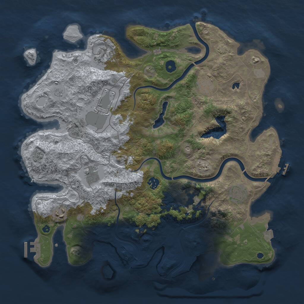 Rust Map: Procedural Map, Size: 4000, Seed: 2114026500, 15 Monuments