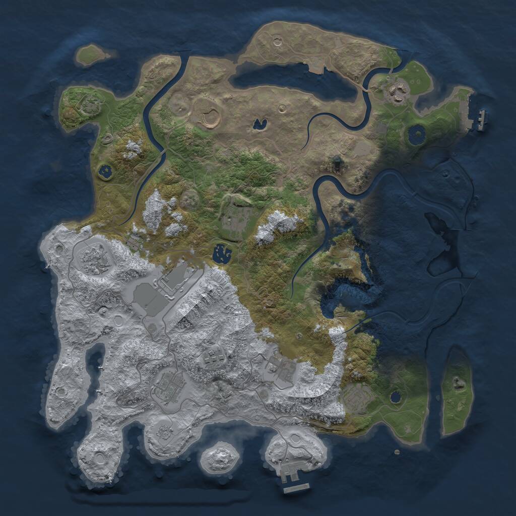 Rust Map: Procedural Map, Size: 4000, Seed: 1012947527, 16 Monuments