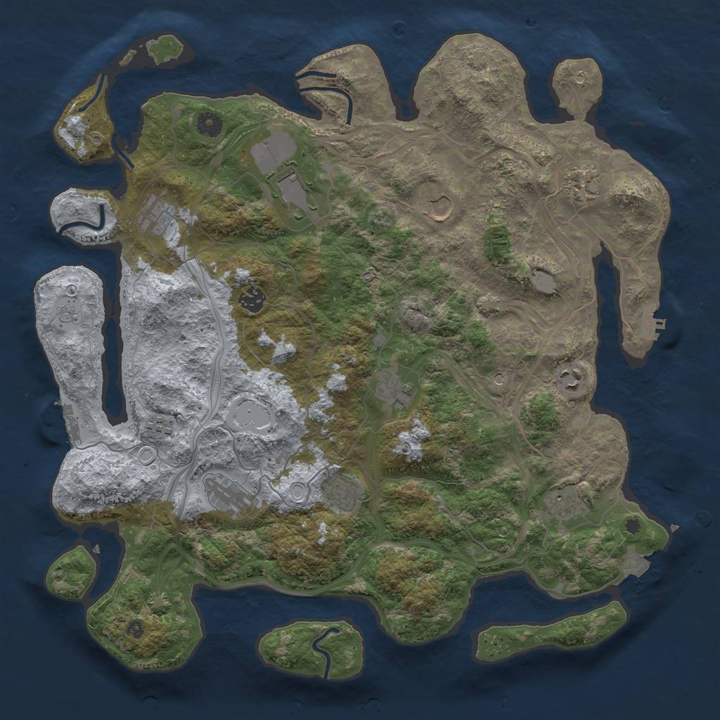 Rust Map: Procedural Map, Size: 4250, Seed: 2068709417, 19 Monuments