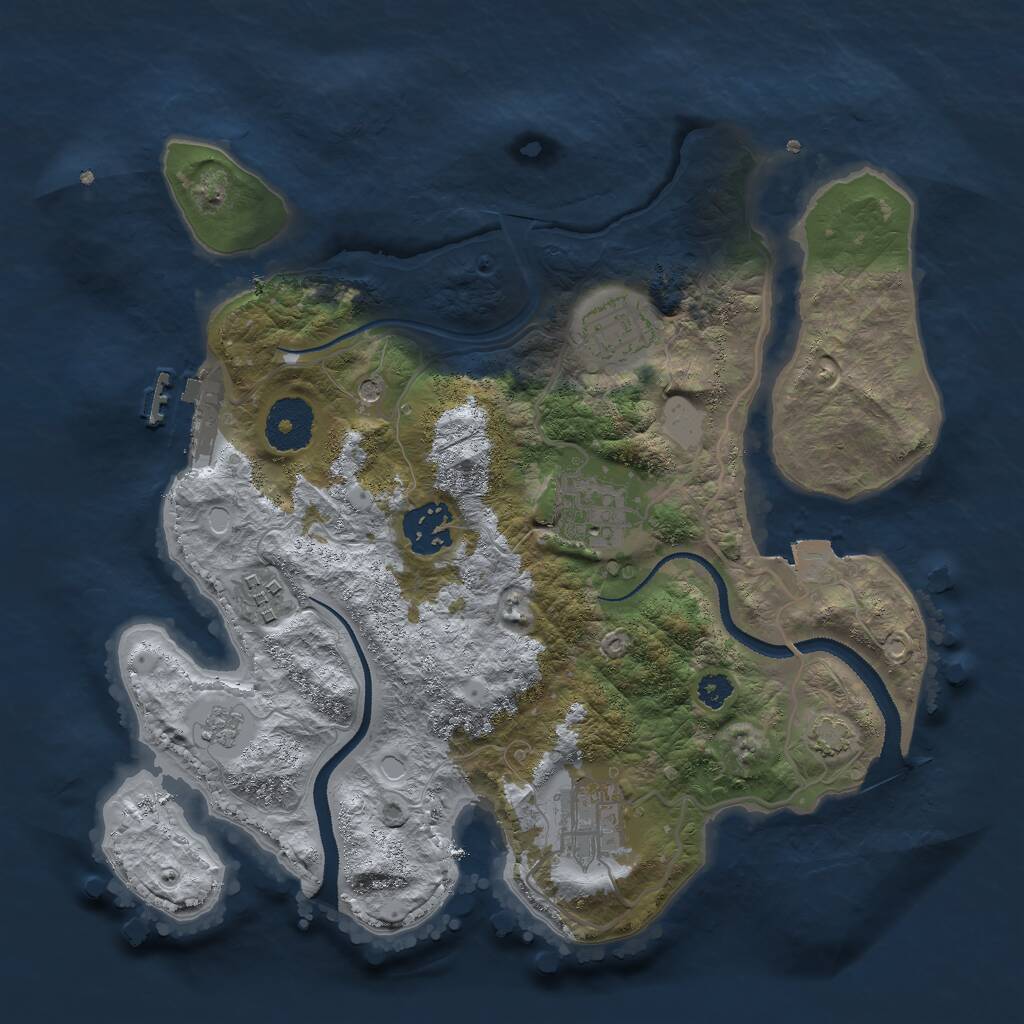 Rust Map: Procedural Map, Size: 3000, Seed: 194352371, 10 Monuments