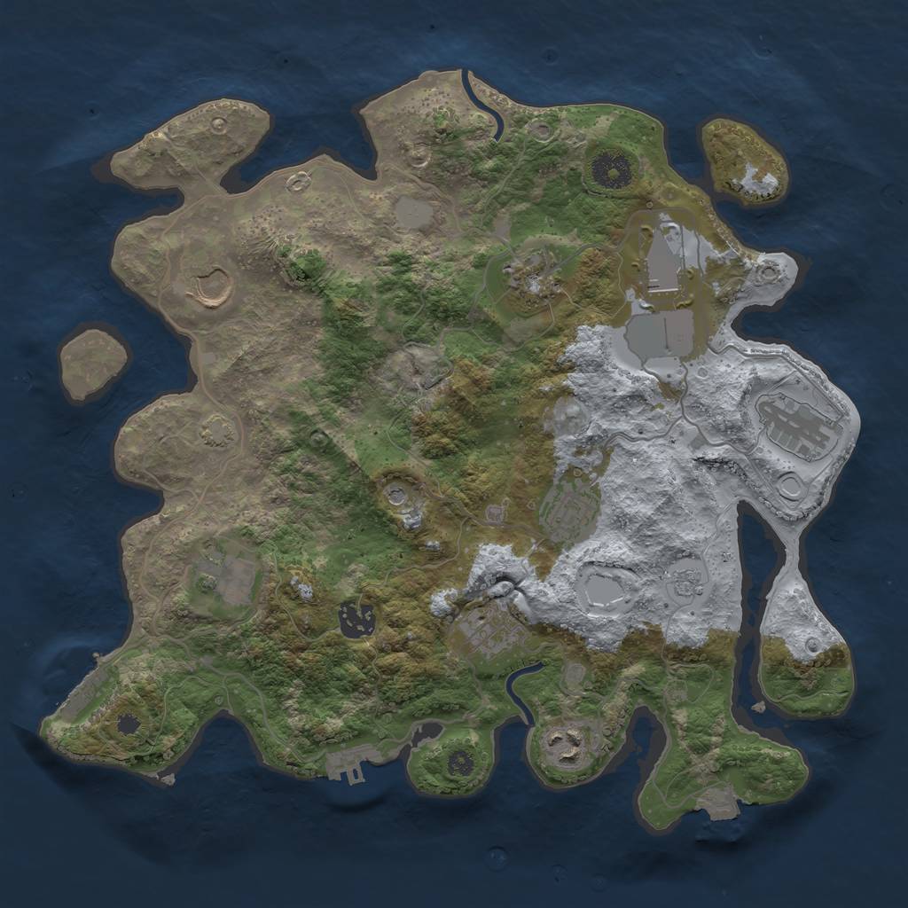 Rust Map: Procedural Map, Size: 3500, Seed: 1685453062, 17 Monuments