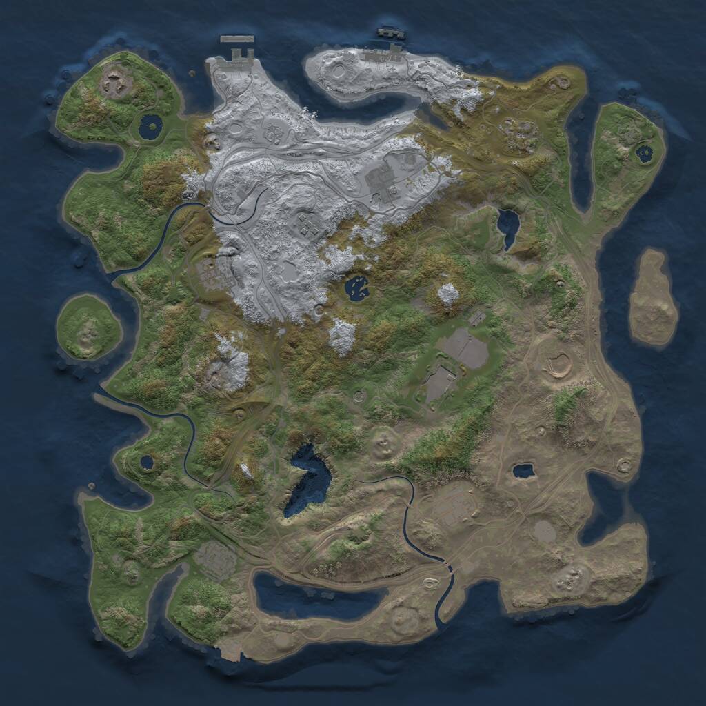 Rust Map: Procedural Map, Size: 4250, Seed: 716854199, 16 Monuments