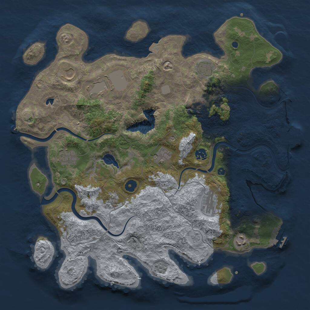 Rust Map: Procedural Map, Size: 4000, Seed: 194243782, 17 Monuments