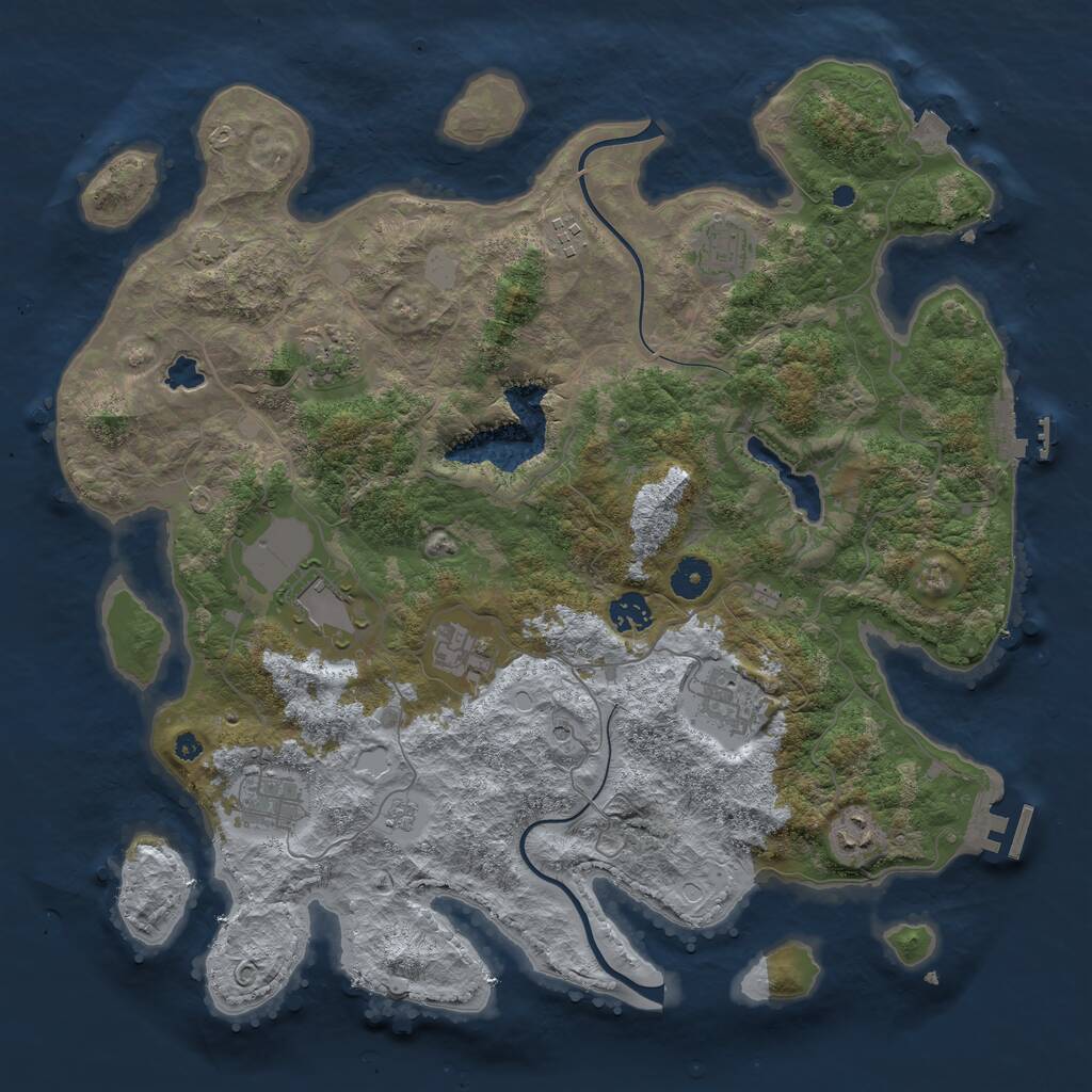 Rust Map: Procedural Map, Size: 4000, Seed: 194243782, 15 Monuments