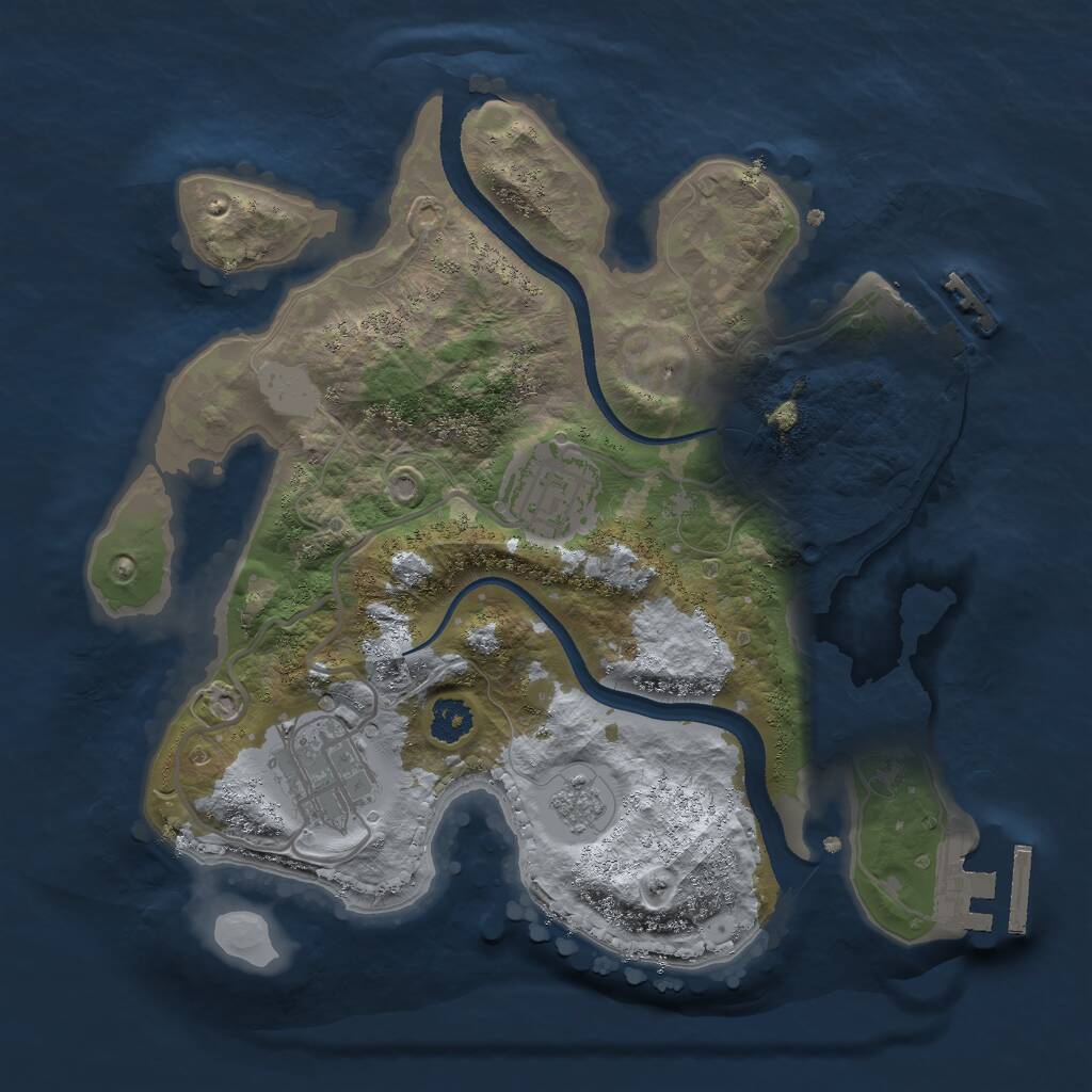 Rust Map: Procedural Map, Size: 2500, Seed: 632032065, 6 Monuments