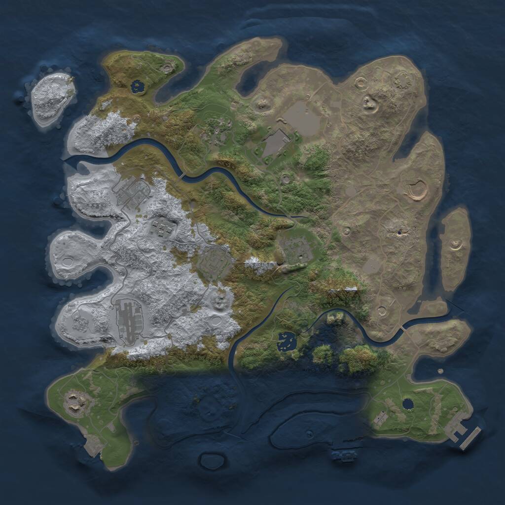 Rust Map: Procedural Map, Size: 3700, Seed: 1656584262, 16 Monuments