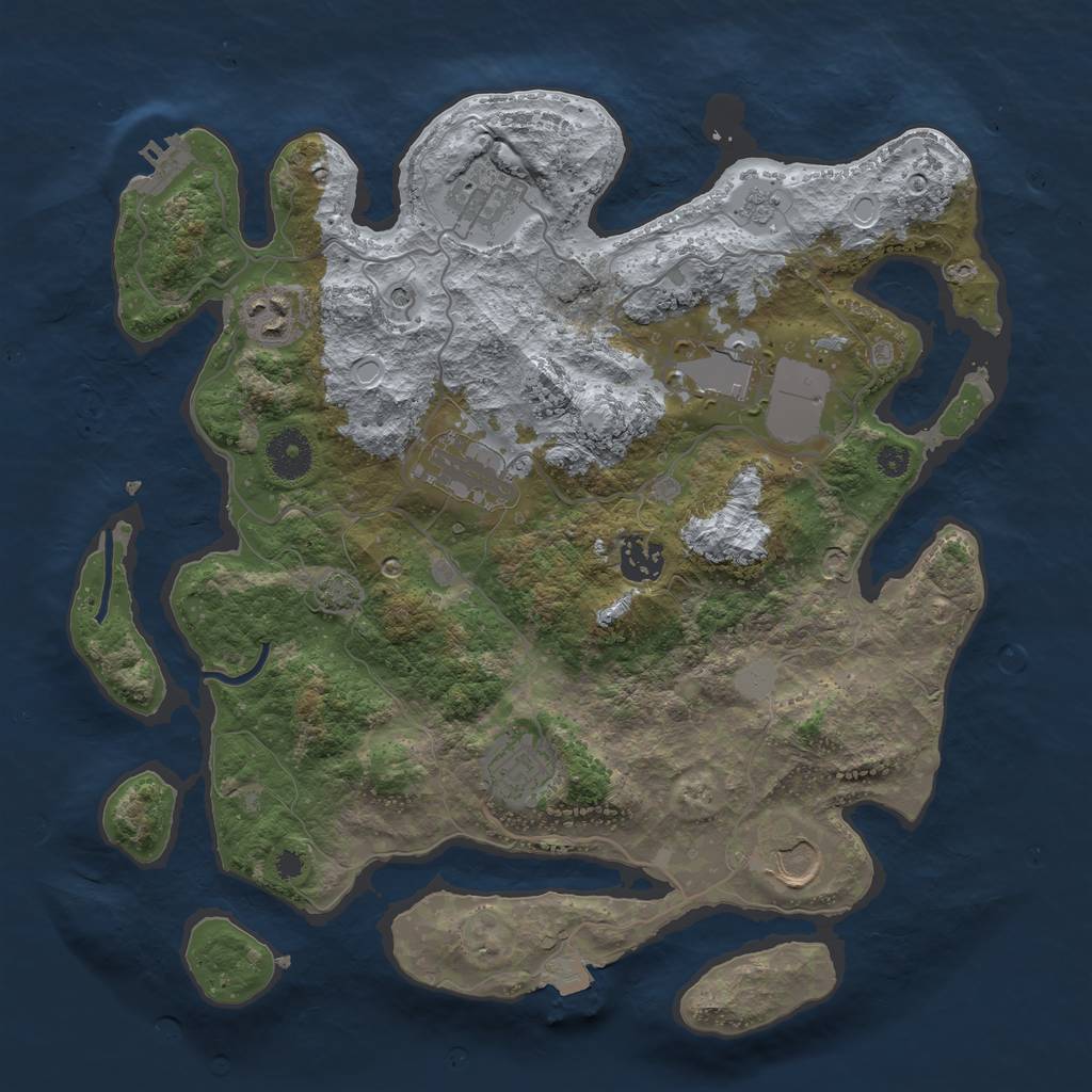 Rust Map: Procedural Map, Size: 3500, Seed: 925719597, 14 Monuments