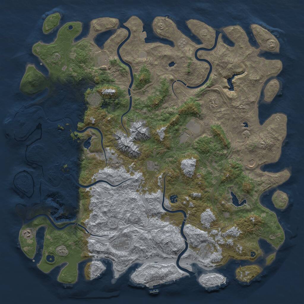 Rust Map: Procedural Map, Size: 5555, Seed: 555555, 17 Monuments