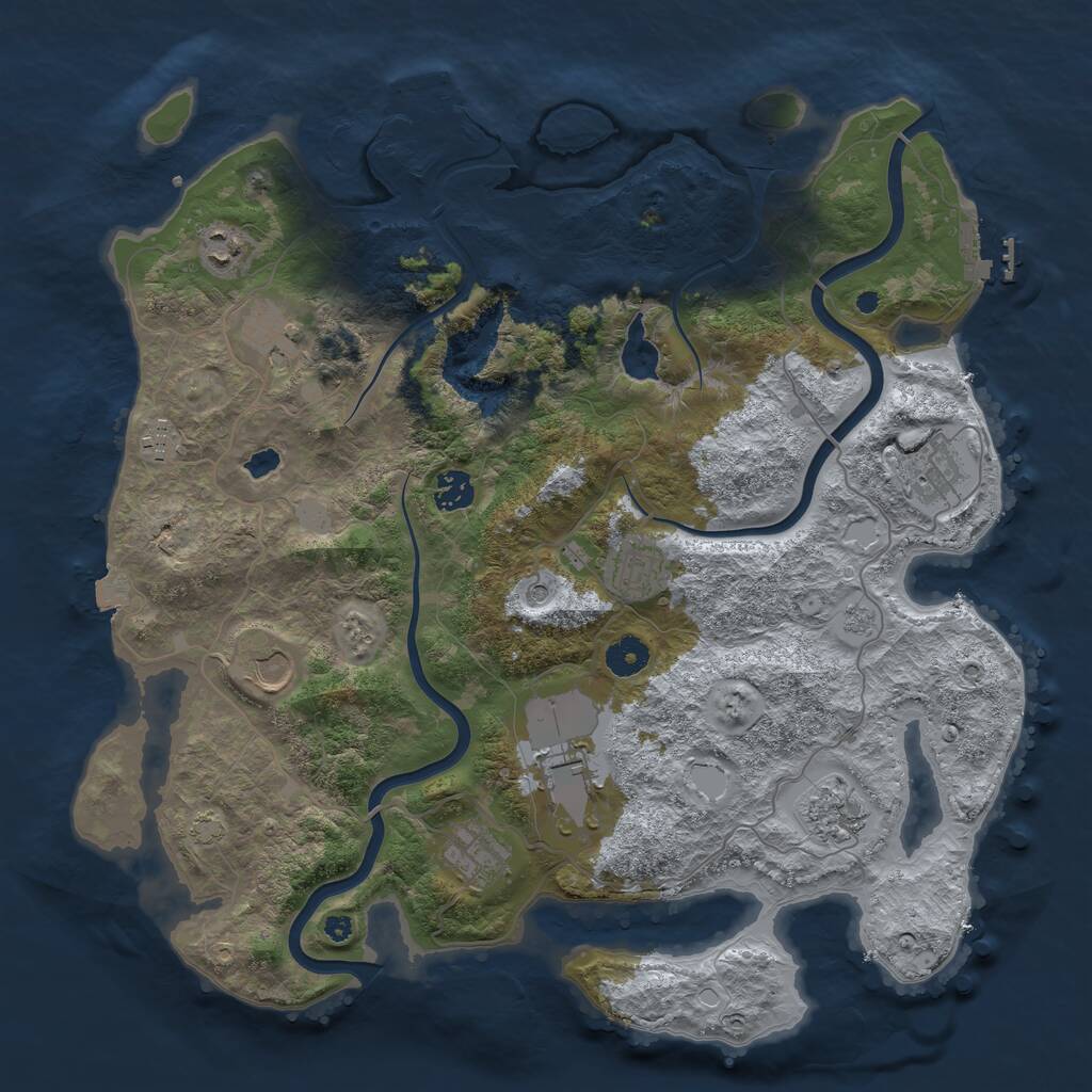Rust Map: Procedural Map, Size: 4000, Seed: 486751646, 16 Monuments