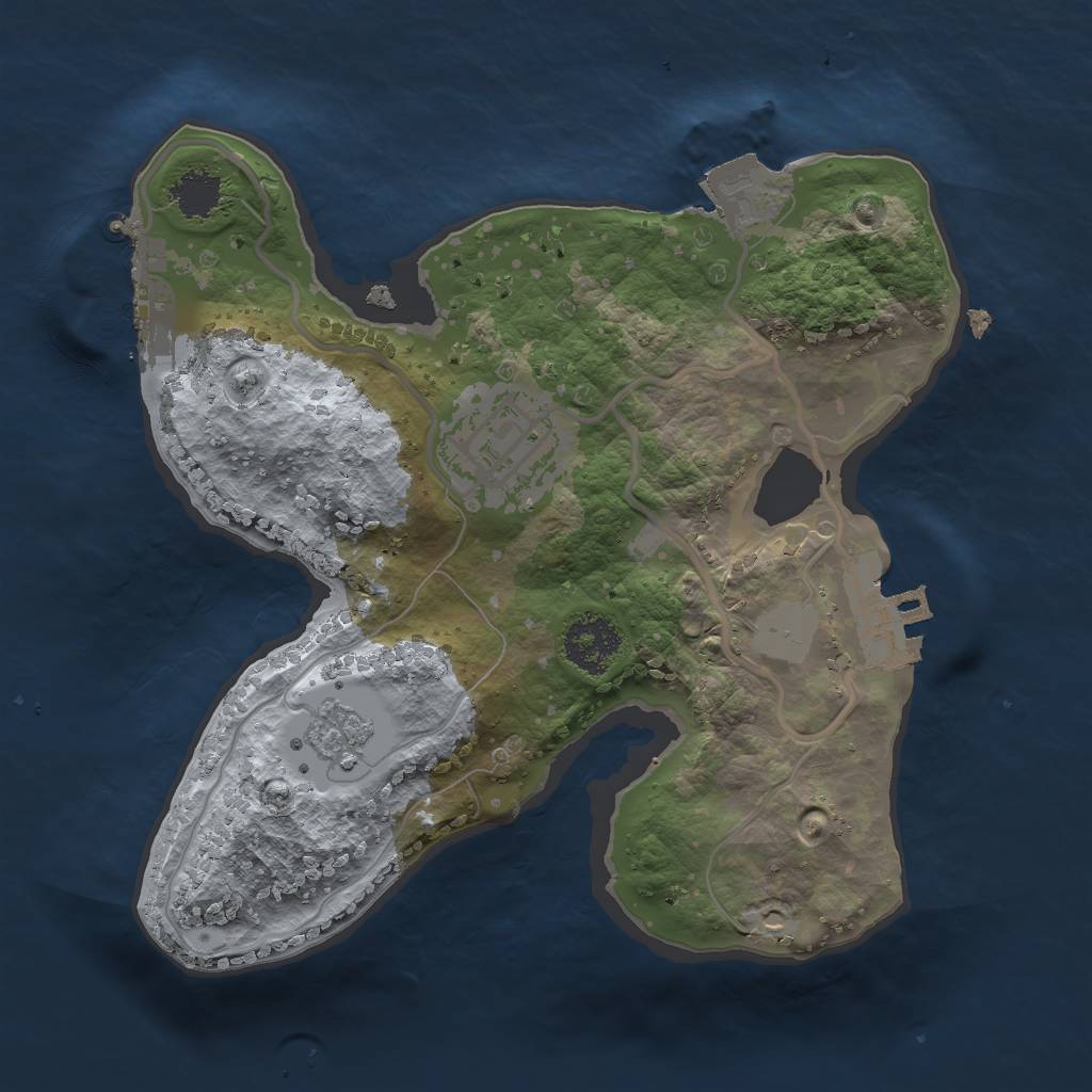 Rust Map: Procedural Map, Size: 2000, Seed: 186848399, 7 Monuments