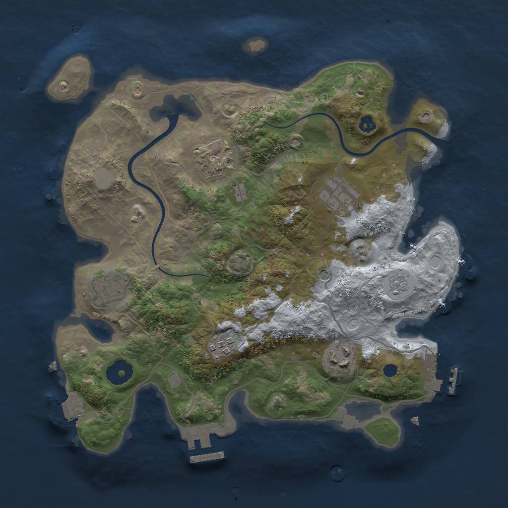 Rust Map: Procedural Map, Size: 3000, Seed: 413516179, 11 Monuments