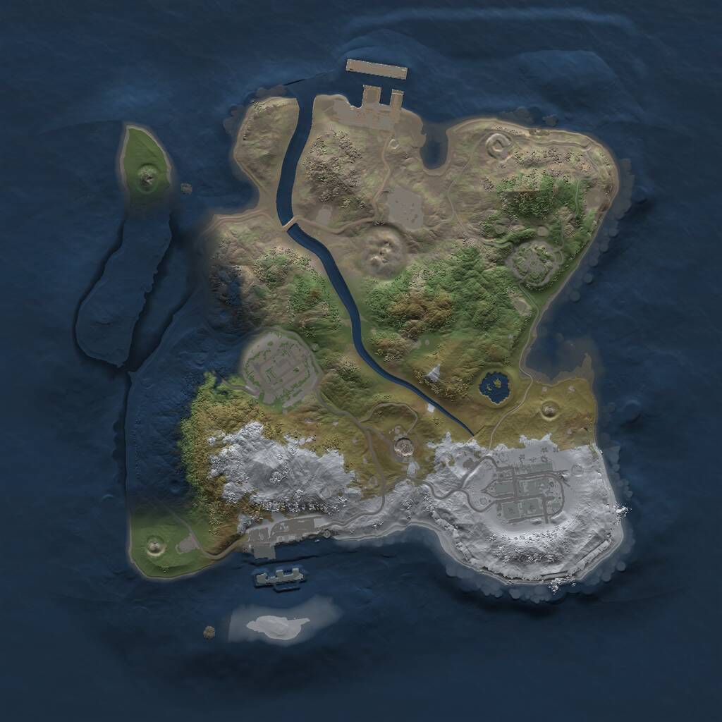 Rust Map: Procedural Map, Size: 2400, Seed: 688918962, 7 Monuments