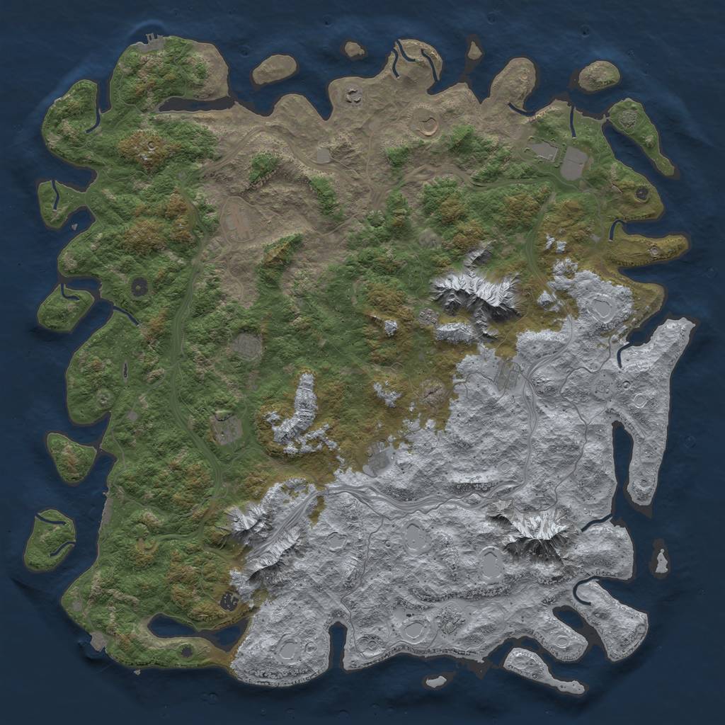 Rust Map: Procedural Map, Size: 6000, Seed: 78615268, 19 Monuments