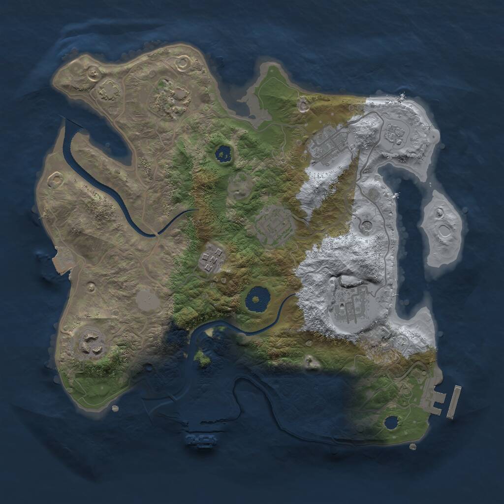 Rust Map: Procedural Map, Size: 3000, Seed: 1858930199, 12 Monuments