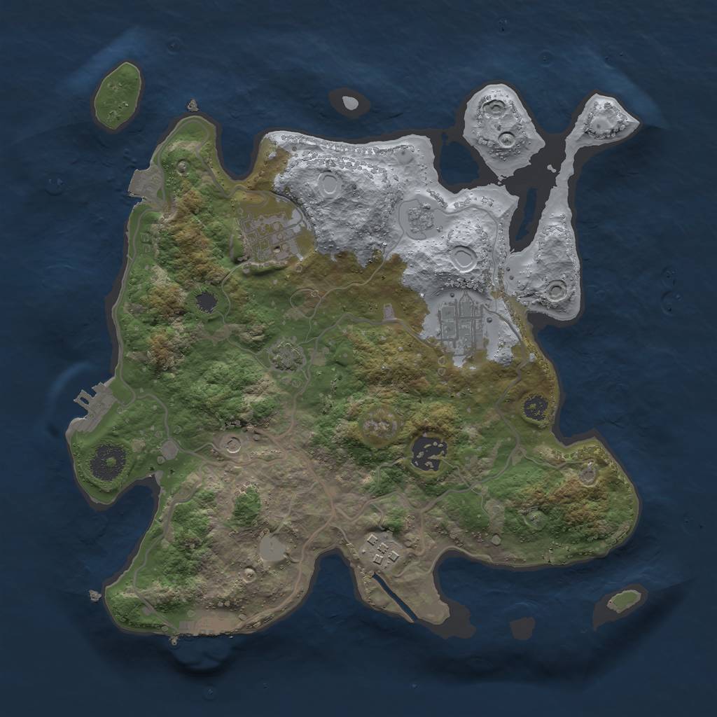 Rust Map: Procedural Map, Size: 3000, Seed: 127961232, 12 Monuments