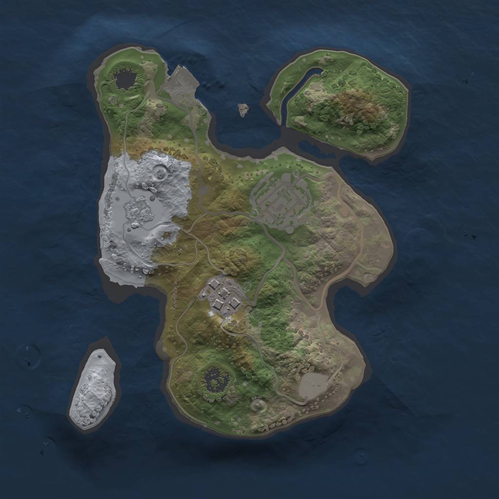 Rust Map: Procedural Map, Size: 2000, Seed: 1687092726, 6 Monuments