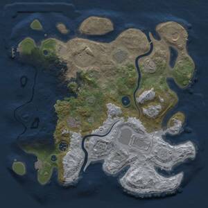 Thumbnail Rust Map: Procedural Map, Size: 3500, Seed: 62145, 12 Monuments