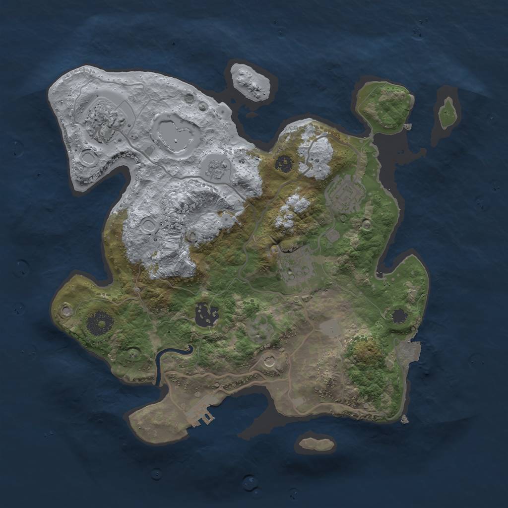 Rust Map: Procedural Map, Size: 3000, Seed: 1918016057, 10 Monuments