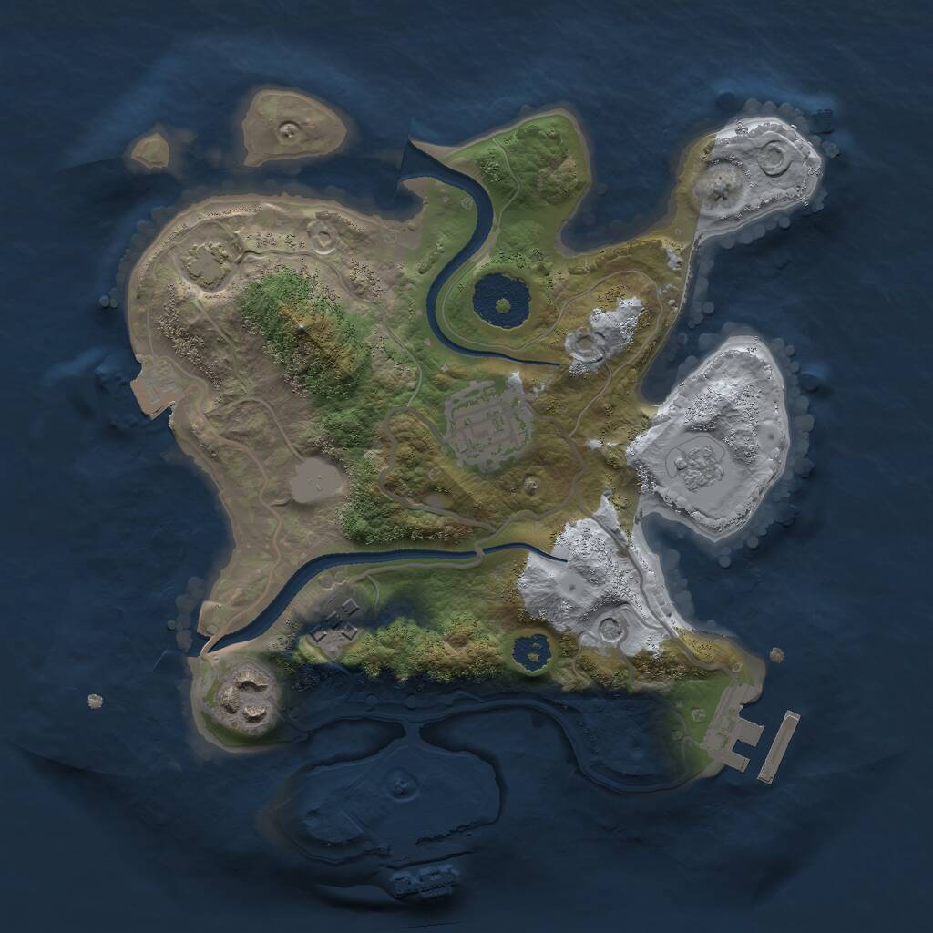 Rust Map: Procedural Map, Size: 2500, Seed: 75752687, 9 Monuments