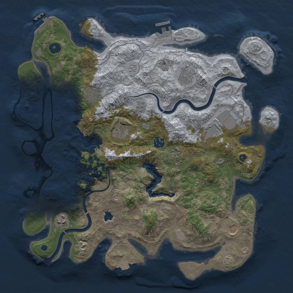 Rust Map: Procedural Map, Size: 4000, Seed: 1394015225, 15 Monuments