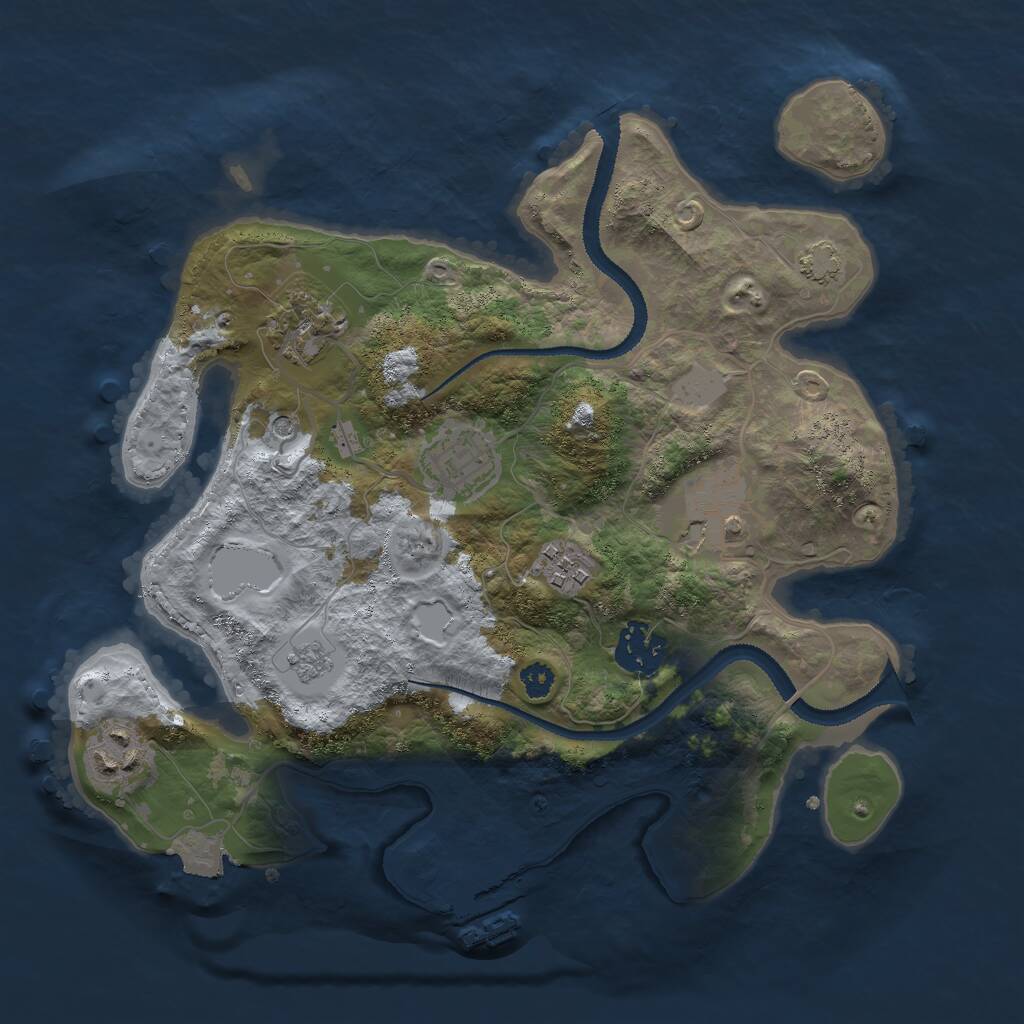 Rust Map: Procedural Map, Size: 3000, Seed: 1983605385, 11 Monuments