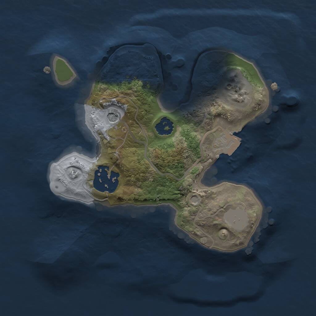 Rust Map: Procedural Map, Size: 1800, Seed: 236154142, 3 Monuments