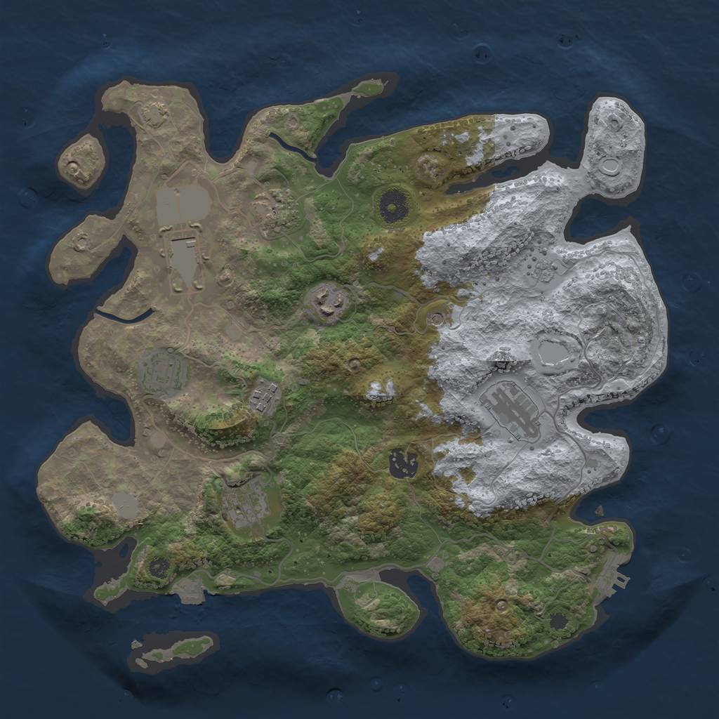 Rust Map: Procedural Map, Size: 3500, Seed: 1202008, 15 Monuments