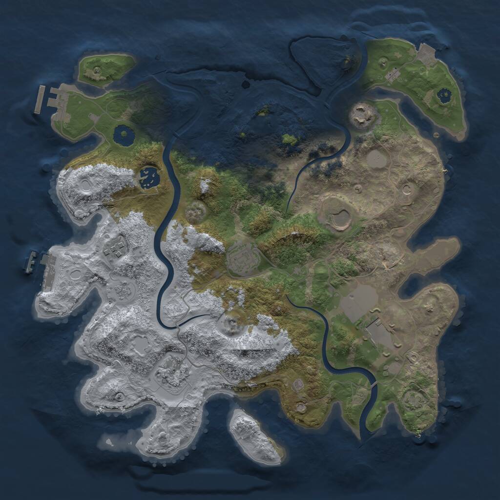 Rust Map: Procedural Map, Size: 3500, Seed: 15122023, 13 Monuments